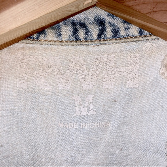 Distressed Denim and Lace Fitted Jacket - Picture 2 of 3